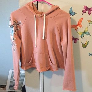 American rag coral crop sweater